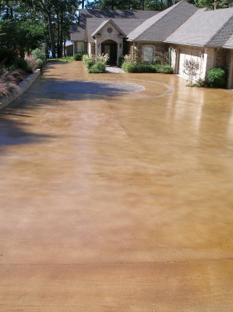 malay tan driveway stained