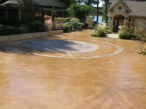 malay tan driveway stained